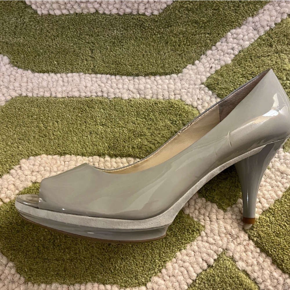 Nine West platform patent open toe Heels